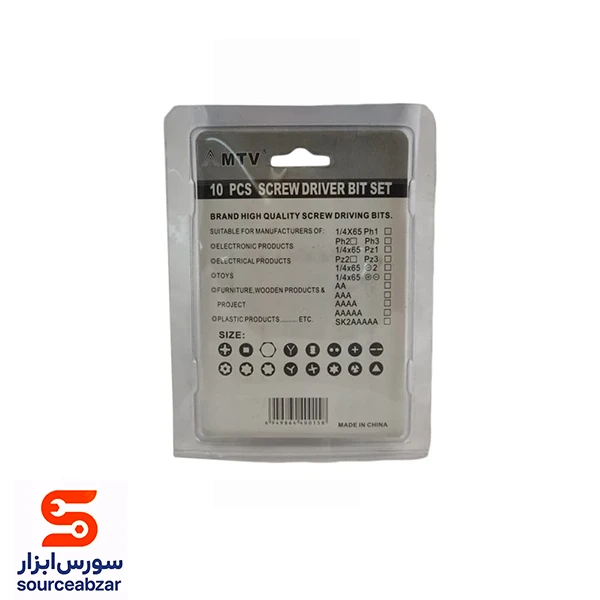 مجموعه 10 عددی سری پیچ گوشتی چهارسو