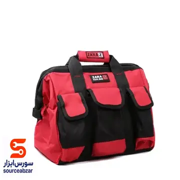 کیف ابزار زارا مدل 108 پرو با 8 عدد محفظه برزنتی آبی.قرمز.طوسی
