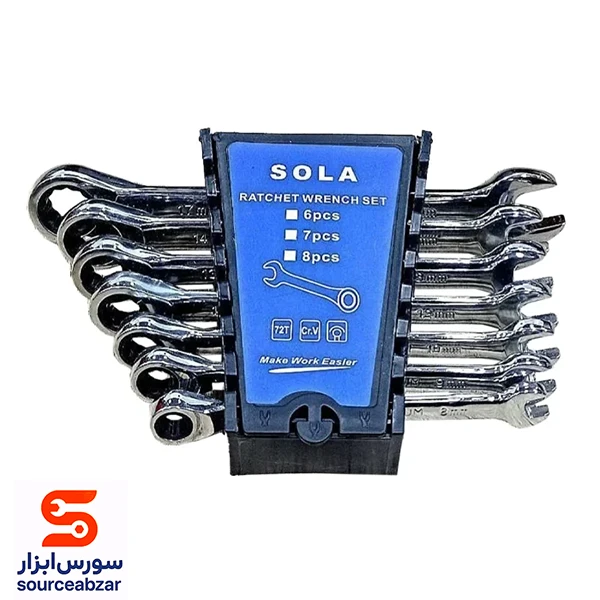 ست 7 عددی آچار یک سر تخت جغجغه دار