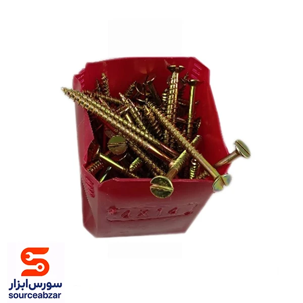 پیچ چوب دوسو 10 سانت 14*4 بسته 144 عددی