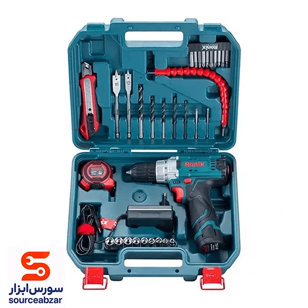 کیت دریل چکشی شارژی رونیکس 12 ولت مدل RS-8611