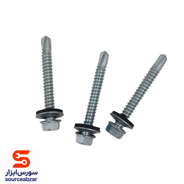 بسته 50 عددی پیچ شیروانی سرمته واشردار سایز 1/2*1*14