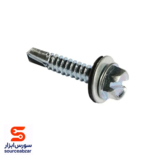 بسته 50 عددی پیچ شیروانی سرمته واشردار سایز 3/4*14