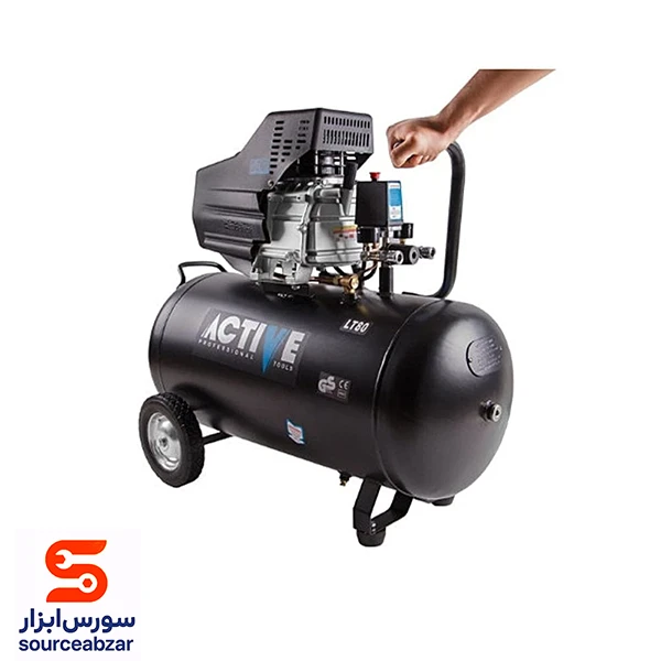 پمپ باد تسمه ای اکتیو 100 لیتری مدل AC-10100
