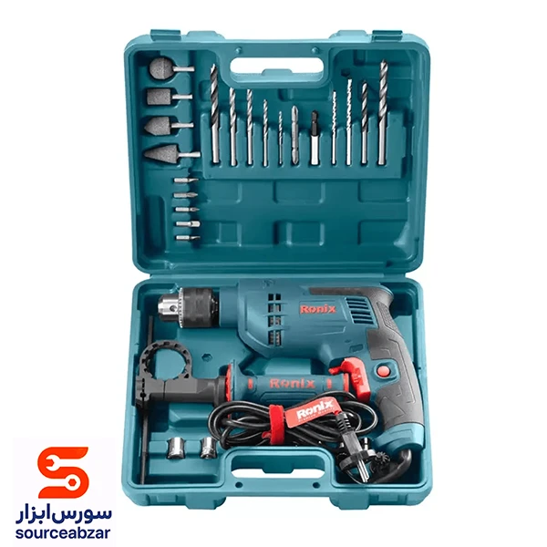 کیت دریل چکشی رونیکس 750 وات مدل RS-0007