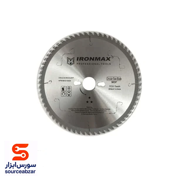 صفحه برش MDF آیرون مکس قطر 230 میلیمتر مدل ‏64T