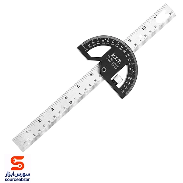 خط کش زاویه ونقاله دار 30 سانتی متریhsqr05-0300پی ای تی (p i t)